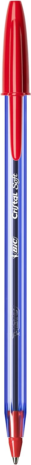 BIC Cristal Soft Ballpoint Pen 0.4 MM Pack of 50 Red