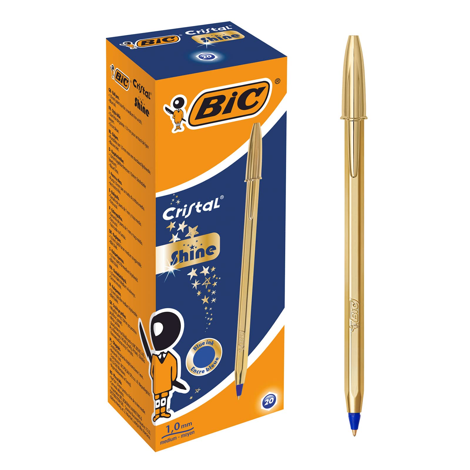 BIC Cristal Celebrate Ballpoint Pen - Blue (Pack of 20