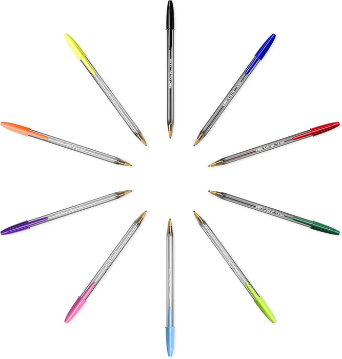 BIC Crystal Multicoloured 926381 Ballpoint Pens non-retractable Classic Colours