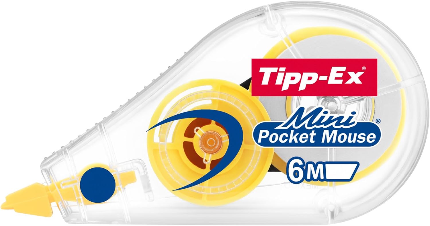 Tipp-Ex 926397 Fashion Mini Pocket Mouse Correction Tape Roller 5 mm x 5 m; Display Box, 4 Designs, Pack of 10