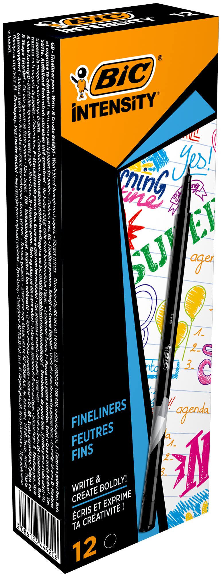 Bic Intensity 0.4 mm Fine Point Writing Felt Tip Pens (Pack of 12) 12