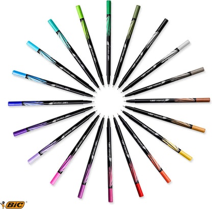 Bic Intensity 0.4 mm Fine Point Writing Felt Tip Pens (Pack of 12) 12
