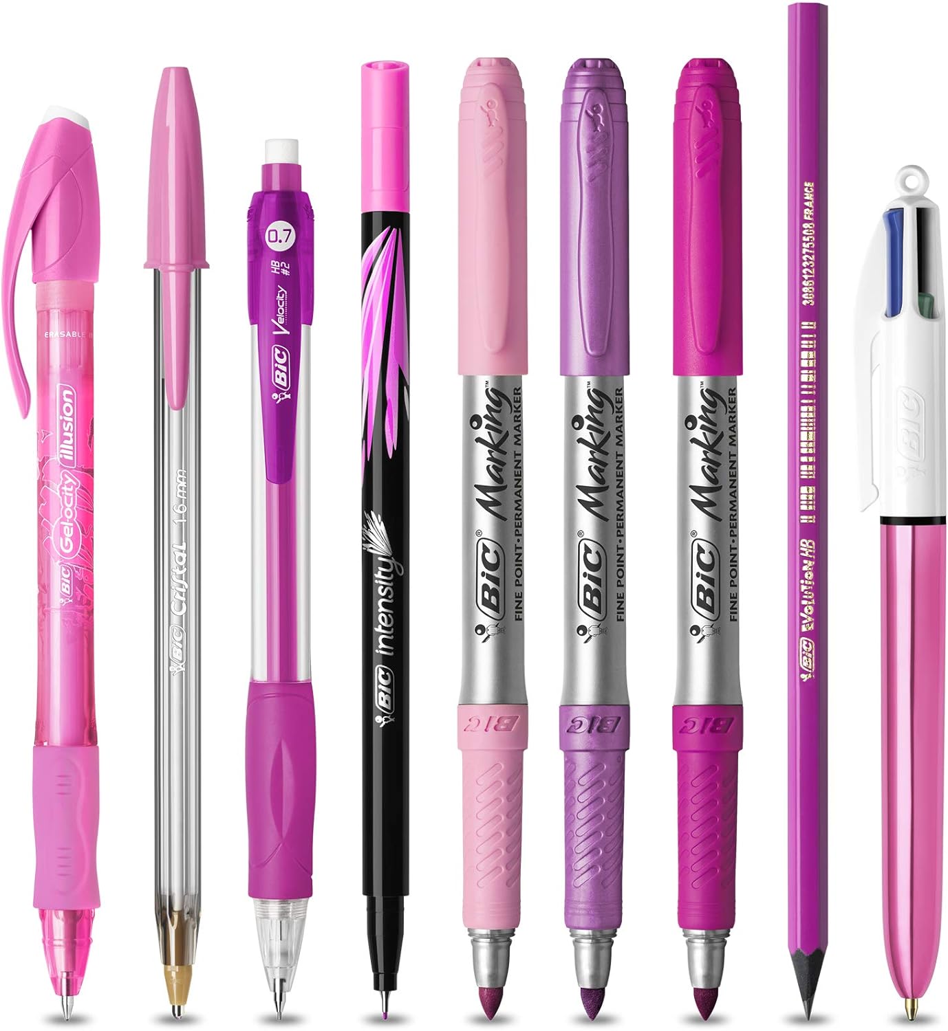 Bic Silver Set - 1 Notebook, 3 Ball Pens/1 Gel Pen/1 Roller Pen/1 Permanent Marker/ 1 Mechanical Pencil