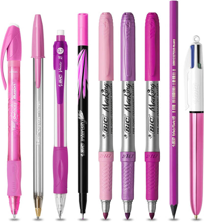 Bic Silver Set - 1 Notebook, 3 Ball Pens/1 Gel Pen/1 Roller Pen/1 Permanent Marker/ 1 Mechanical Pencil