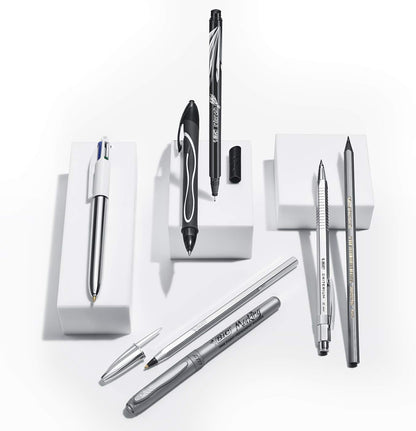 Bic Silver Set - 1 Notebook, 3 Ball Pens/1 Gel Pen/1 Roller Pen/1 Permanent Marker/ 1 Mechanical Pencil
