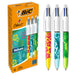 BIC 4Colori Velours, Penna a Sfera a Scatto, Colorate, con Fusto in Velluto, Punta Media, 1 mm, Cancelleria Scuola e Ufficio, 12 unita