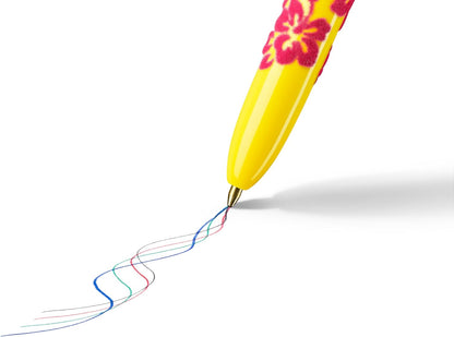 BIC 4Colori Velours, Penna a Sfera a Scatto, Colorate, con Fusto in Velluto, Punta Media, 1 mm, Cancelleria Scuola e Ufficio, 12 unita