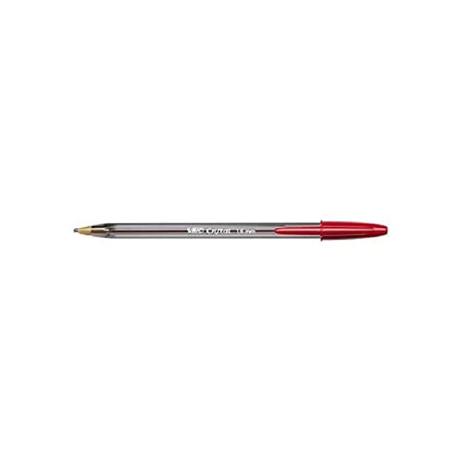 Bic Cristal Large Ball Pen 1.6mm, Red, Pack of 50
