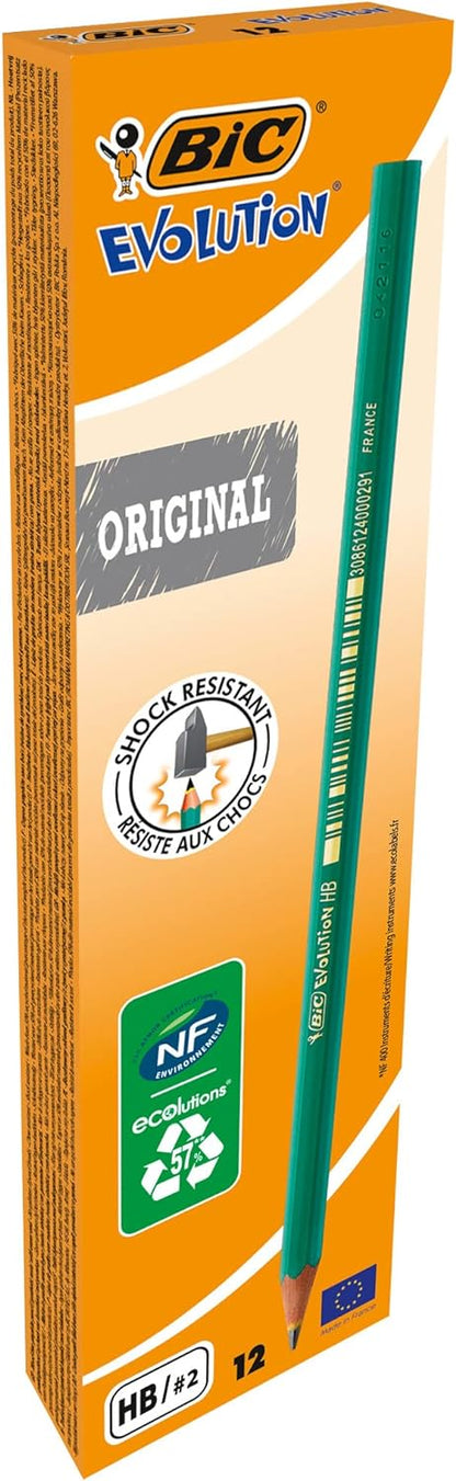 BIC Matic Fun 0.7mm Mechanical Pencils - Assorted Colours, Box of 12,Yellow,Blue,Green,White