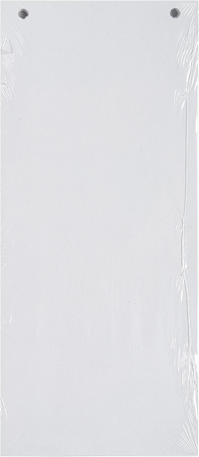 Exacompta - Ref 13405B - Forever Collection - Recycled Punched Card Dividers - 105 x 240mm, Pre-Punched for Folders or Files, Plain Recycled 180gsm Card - White (100 Pack
