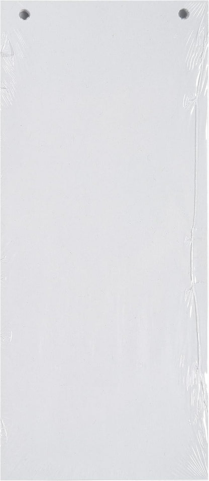 Exacompta - Ref 13405B - Forever Collection - Recycled Punched Card Dividers - 105 x 240mm, Pre-Punched for Folders or Files, Plain Recycled 180gsm Card - White (100 Pack