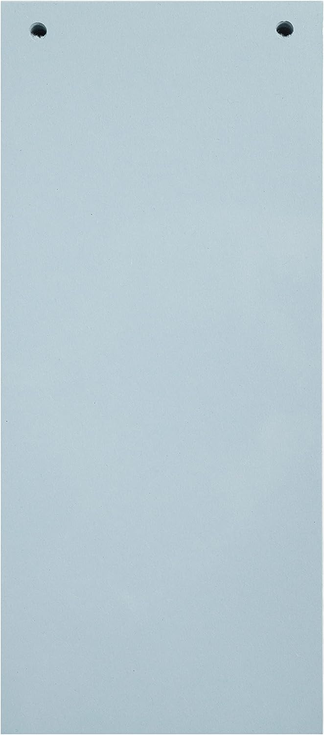 Exacompta - Ref 13415B - Forever Collection - Recycled Punched Card Dividers - 105 x 240mm, Pre-Punched for Folders or Files, Plain Recycled 180gsm Card - Blue (100 Pack