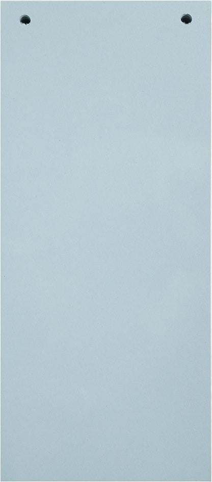 Exacompta - Ref 13415B - Forever Collection - Recycled Punched Card Dividers - 105 x 240mm, Pre-Punched for Folders or Files, Plain Recycled 180gsm Card - Blue (100 Pack
