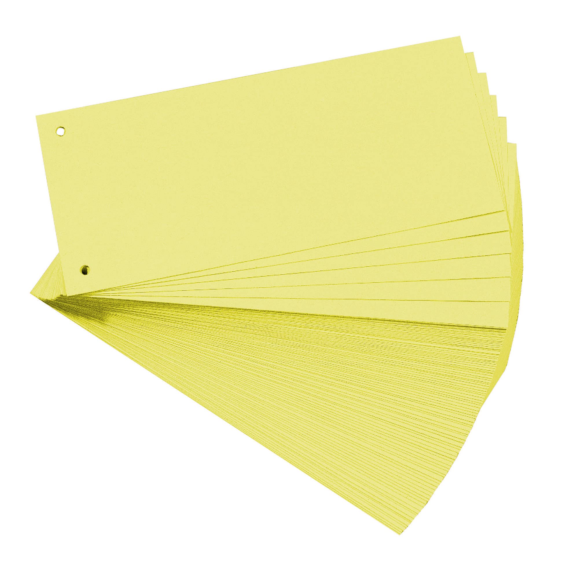 Exacompta - Ref 13425B - Forever Collection - Recycled Punched Card Dividers - 105 x 240mm, Pre-Punched for Folders or Files, Plain Recycled 180gsm Card - Yellow (100 Pack
