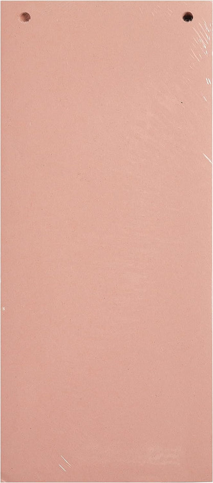 Exacompta - Ref 13435B - Forever Collection - Recycled Punched Card Dividers - 105 x 240mm, Pre-Punched for Folders or Files, Plain Recycled 180gsm Card - Pink (100 Pack