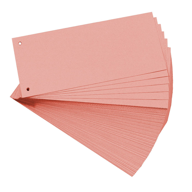 Exacompta - Ref 13435B - Forever Collection - Recycled Punched Card Dividers - 105 x 240mm, Pre-Punched for Folders or Files, Plain Recycled 180gsm Card - Pink (100 Pack