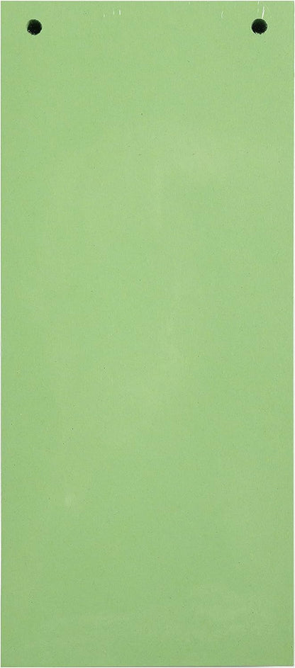 Exacompta - Ref 13445B - Forever Collection - Recycled Punched Card Dividers - 105 x 240mm, Pre-Punched for Folders or Files, Plain Recycled 180gsm Card - Green (100 Pack