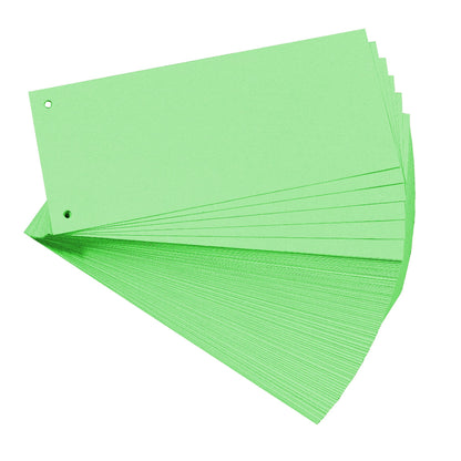 Exacompta - Ref 13445B - Forever Collection - Recycled Punched Card Dividers - 105 x 240mm, Pre-Punched for Folders or Files, Plain Recycled 180gsm Card - Green (100 Pack