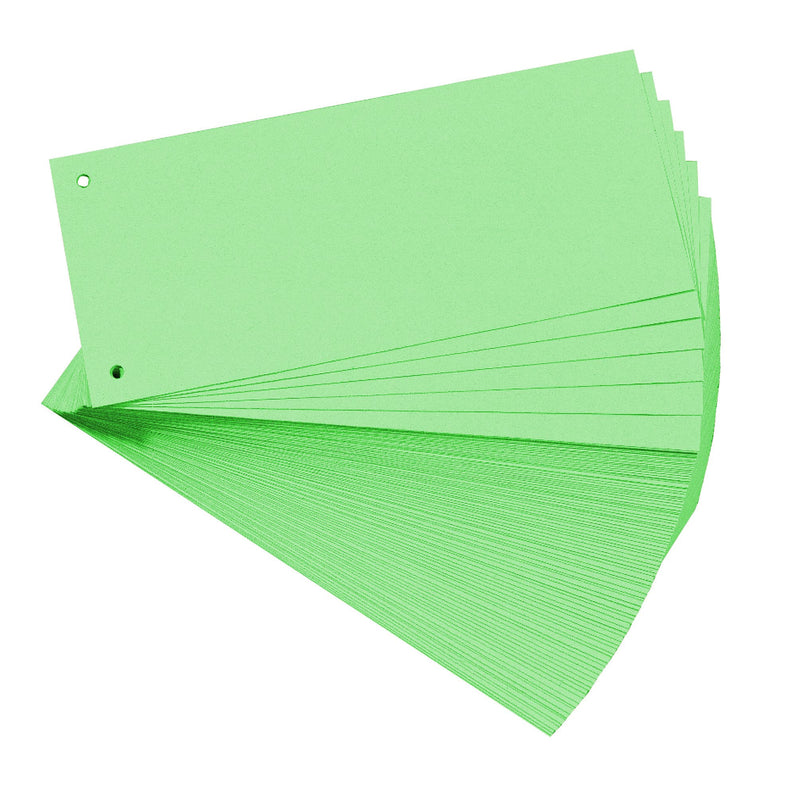 Exacompta - Ref 13445B - Forever Collection - Recycled Punched Card Dividers - 105 x 240mm, Pre-Punched for Folders or Files, Plain Recycled 180gsm Card - Green (100 Pack
