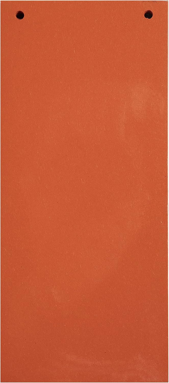 Exacompta - Ref 13465B - Forever Collection - Recycled Punched Card Dividers - 105 x 240mm, Pre-Punched for Folders or Files, Plain Recycled 180gsm Card - Orange (100 Pack