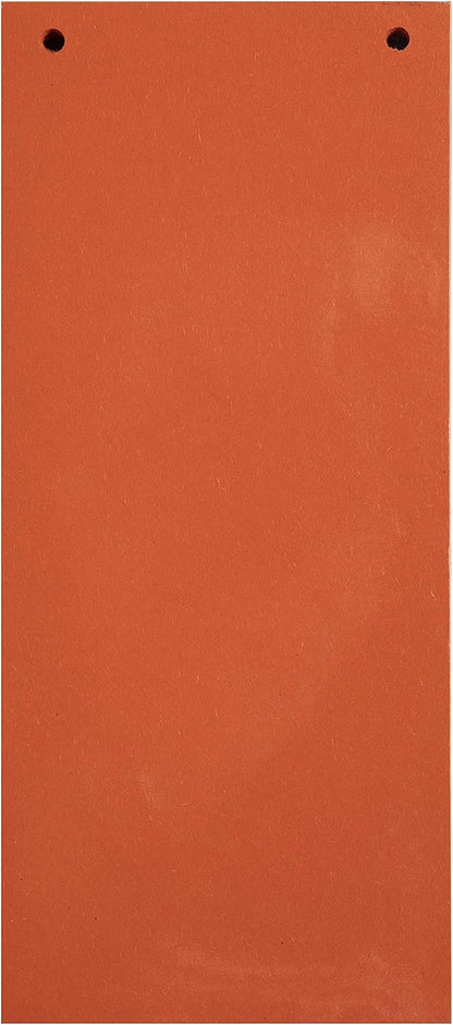 Exacompta - Ref 13465B - Forever Collection - Recycled Punched Card Dividers - 105 x 240mm, Pre-Punched for Folders or Files, Plain Recycled 180gsm Card - Orange (100 Pack