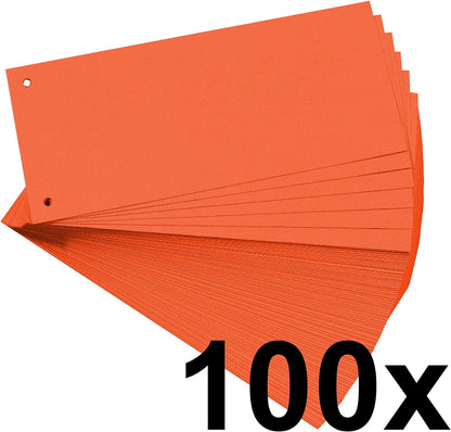 Exacompta - Ref 13465B - Forever Collection - Recycled Punched Card Dividers - 105 x 240mm, Pre-Punched for Folders or Files, Plain Recycled 180gsm Card - Orange (100 Pack