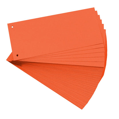 Exacompta - Ref 13465B - Forever Collection - Recycled Punched Card Dividers - 105 x 240mm, Pre-Punched for Folders or Files, Plain Recycled 180gsm Card - Orange (100 Pack