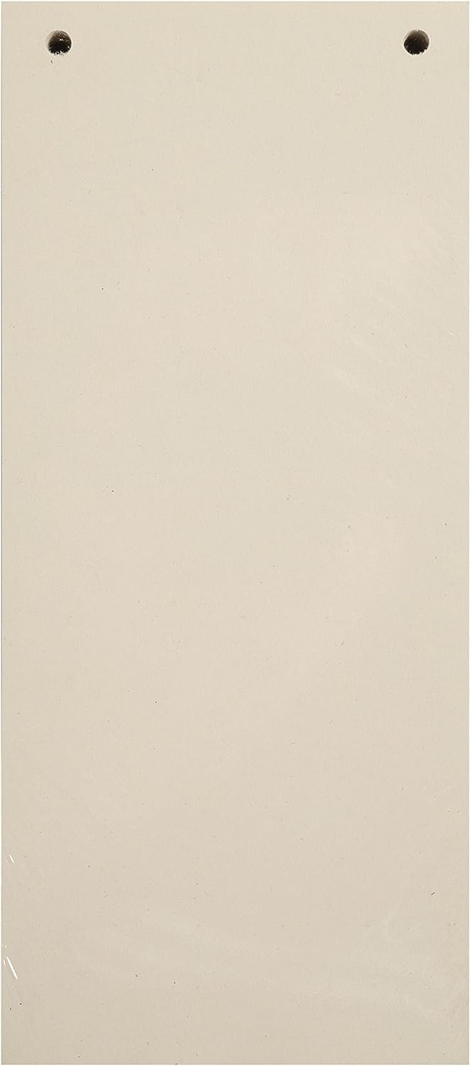 Exacompta - Ref 13475B - Forever Collection - Recycled Punched Card Dividers - 105 x 240mm, Pre-Punched for Folders or Files, Plain Recycled 180gsm Card - Buff (100 Pack