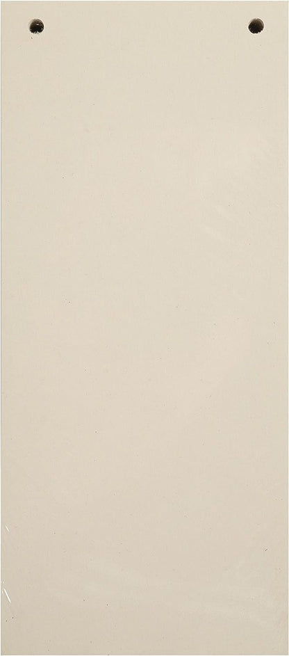 Exacompta - Ref 13475B - Forever Collection - Recycled Punched Card Dividers - 105 x 240mm, Pre-Punched for Folders or Files, Plain Recycled 180gsm Card - Buff (100 Pack