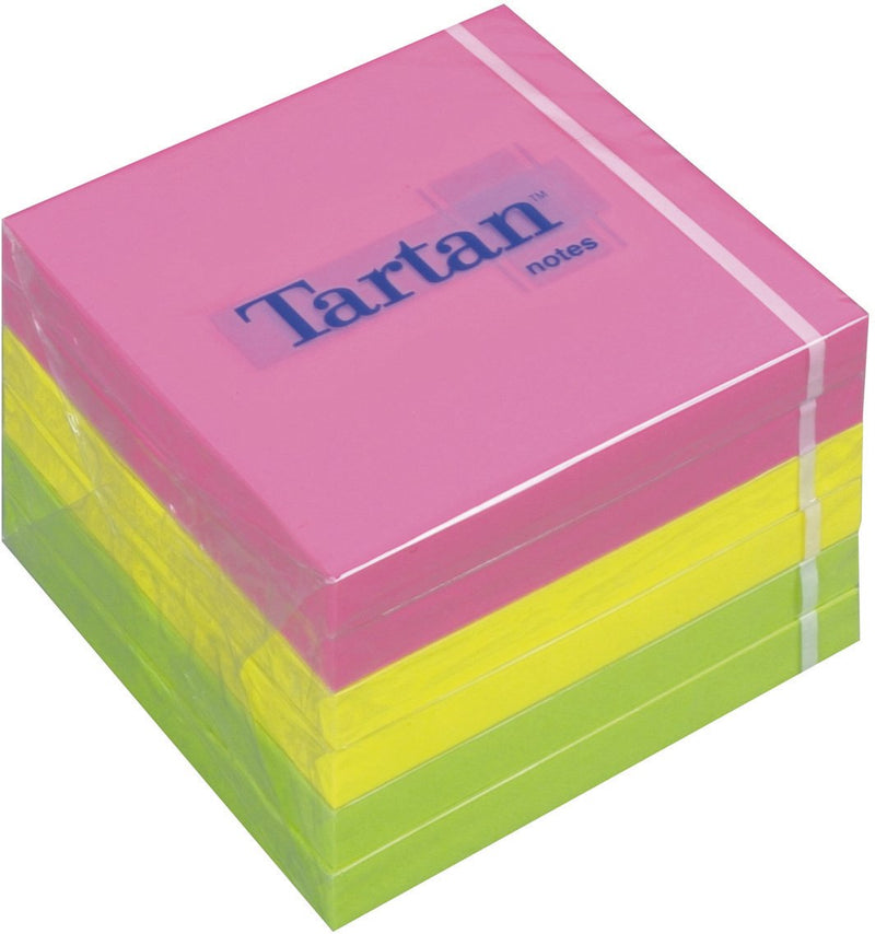 Post-it 7676N Tartan Sticking Labels 76 x 76 mm Contains 6 Neon
