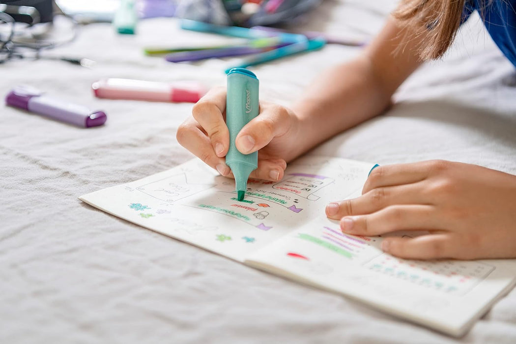 Maped Pastel Glitter Highlighters (Pack of 4 Assorted Pastel Colours