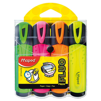 Maped Highlighter - Assorted Colours (Pack of 4), 742547