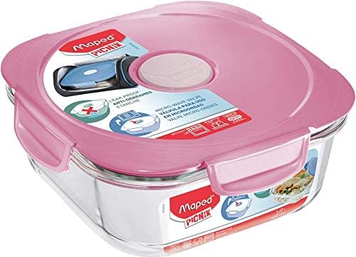 Maped Picnik Adult Glass Lunch Box and Oven Dish (Pink), 870501