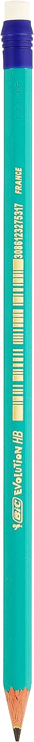 BIC Ecolutions Evolution 655 HB Pencil with Eraser (Pack of 12), Green