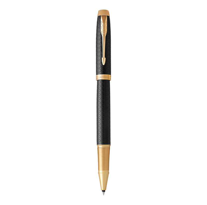 Parker IM Rollerball Pen, Premium Black and Gold with Fine Point Black Ink Refill (1931660