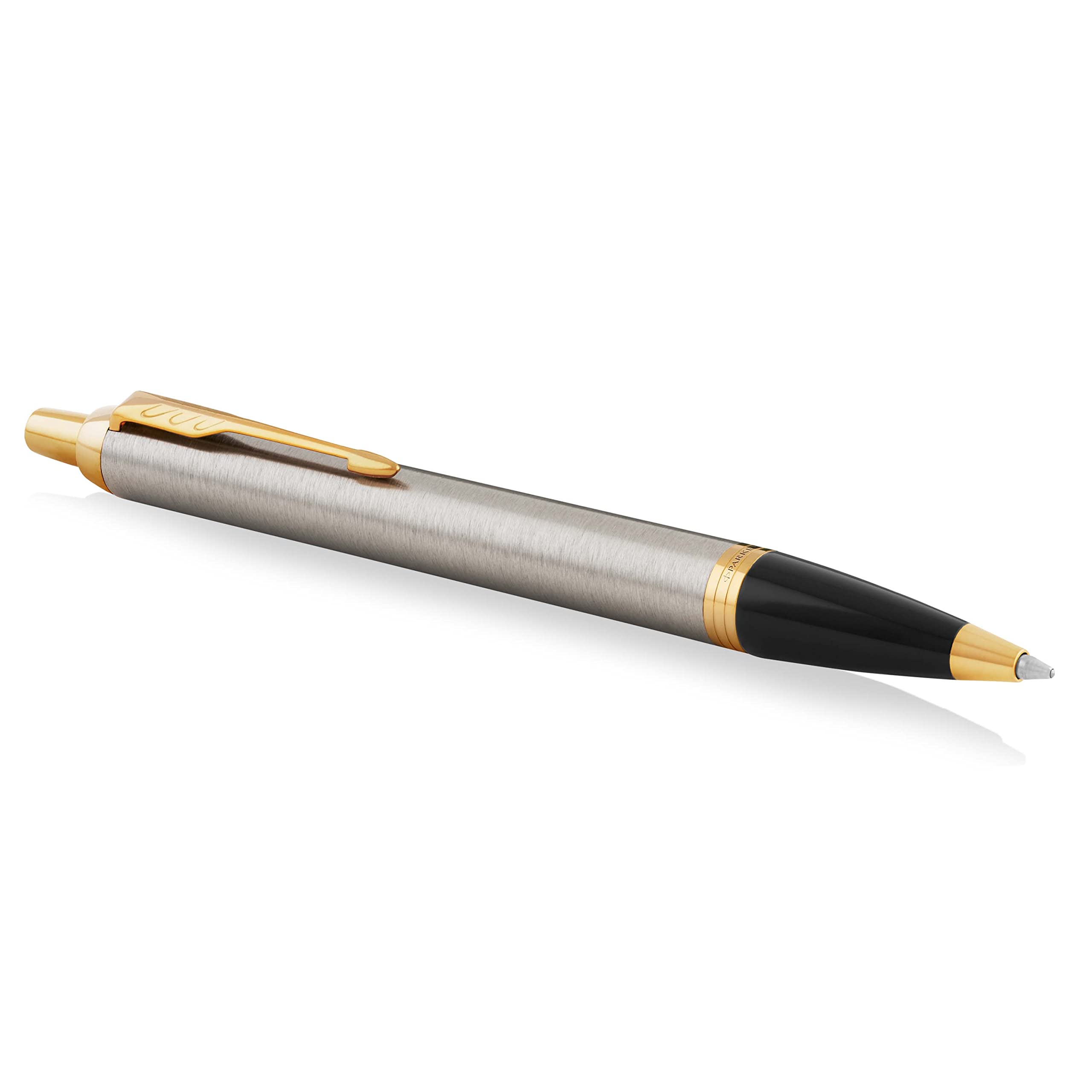 Parker IM Ballpoint Pen | Brushed Metal | Medium Point Blue Ink | Gift Box