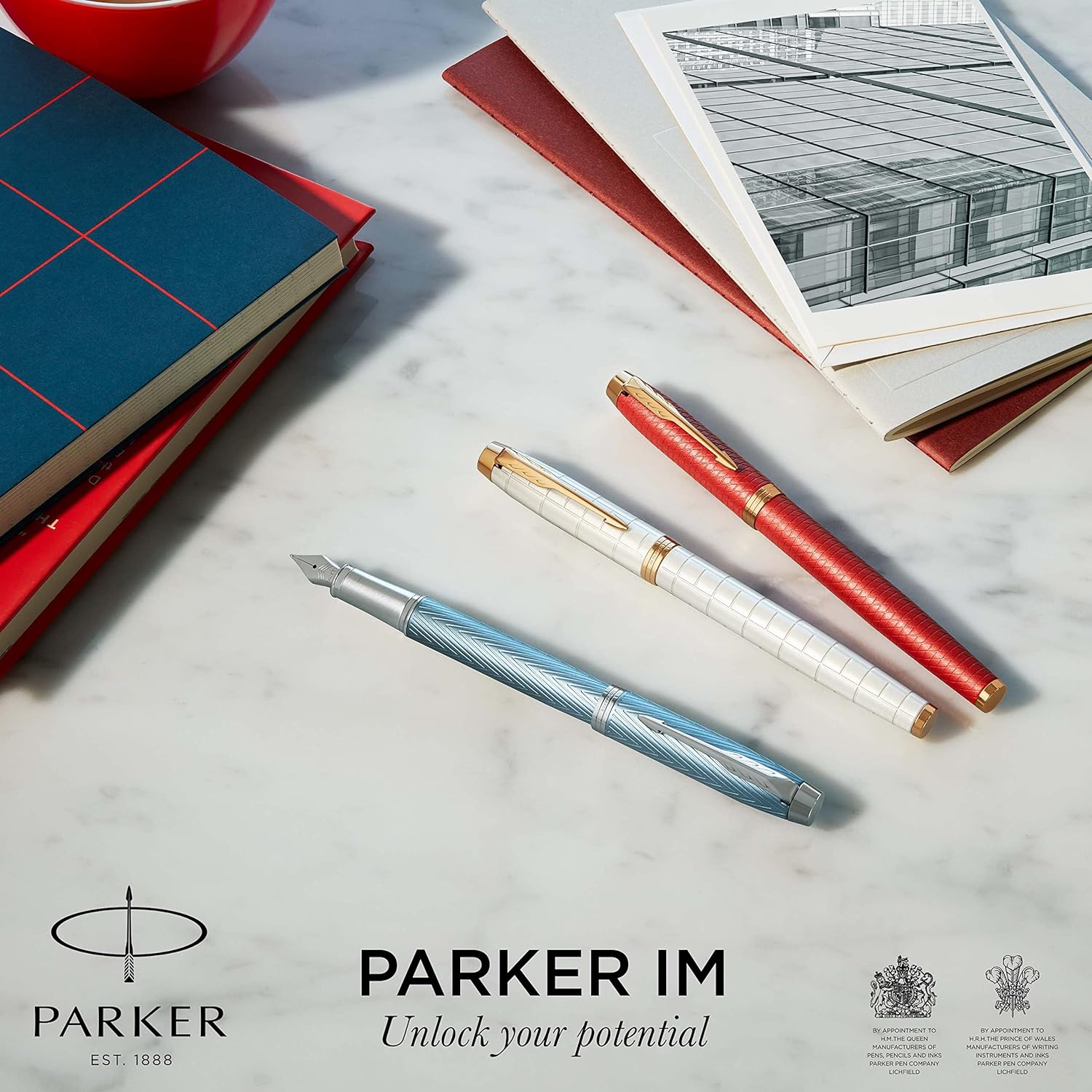 Parker IM Ballpoint Pen | Premium Warm Silver | Medium Point Blue Ink | Gift Box