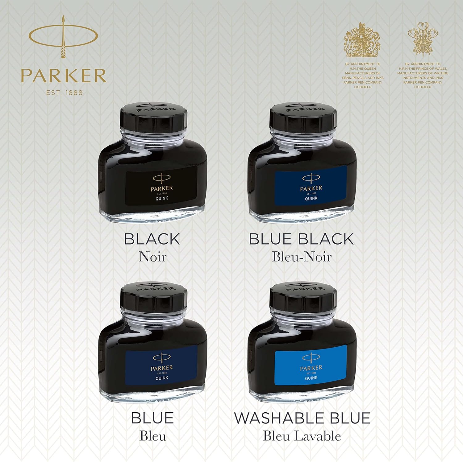 Parker Fountain Pen Ink Bottle | Washable Blue QUINK Ink | 57 ml Fountain Pen Refill.