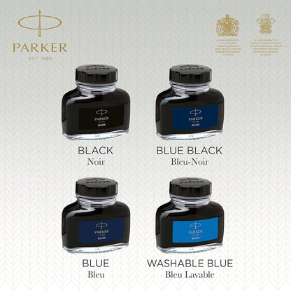 Parker Fountain Pen Ink Bottle | Washable Blue QUINK Ink | 57 ml Fountain Pen Refill.
