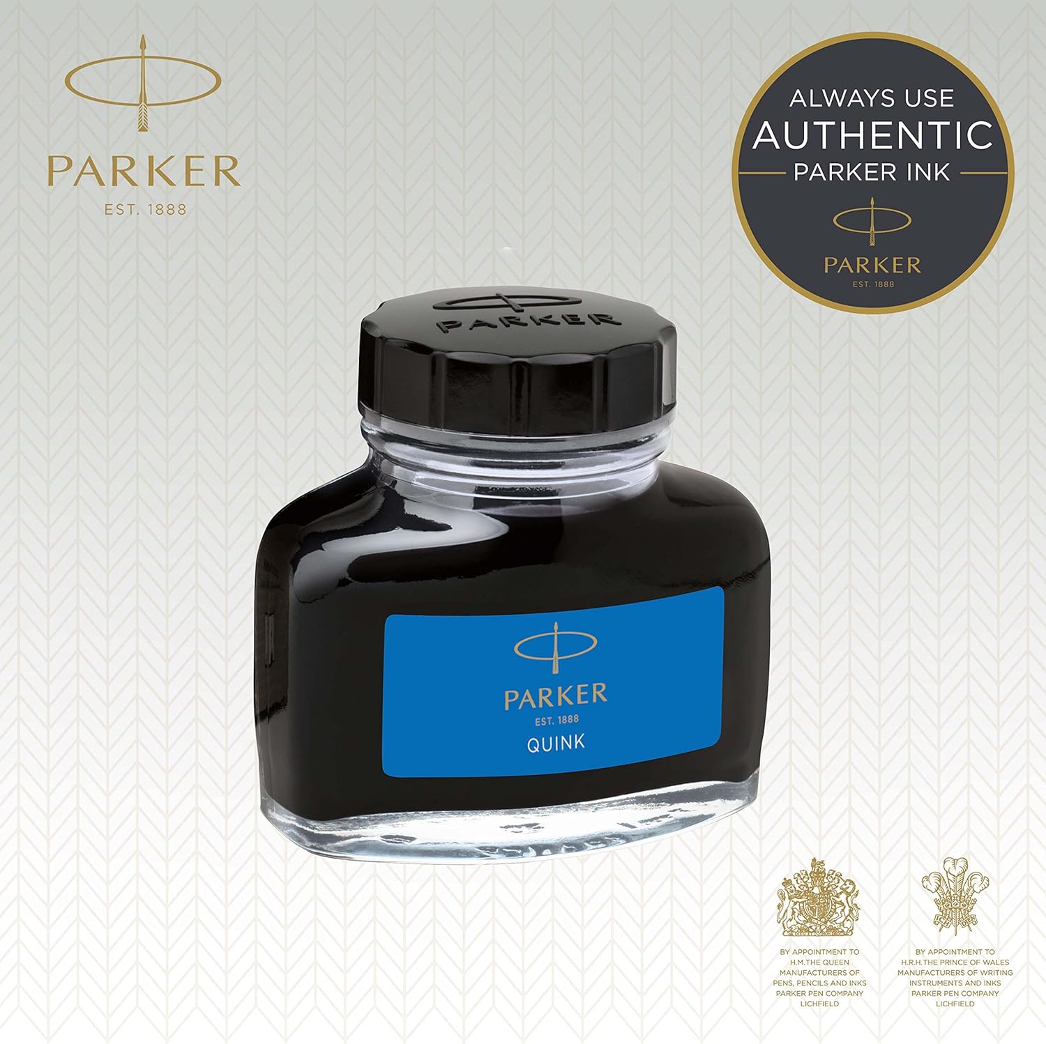 Parker Fountain Pen Ink Bottle | Washable Blue QUINK Ink | 57 ml Fountain Pen Refill.
