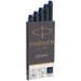 Parker Fountain Pen Ink Refill Cartridges | Long | Blue-Black QUINK Ink | 5 Count