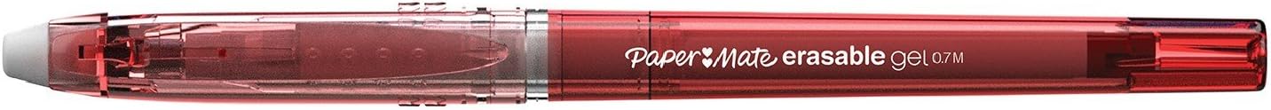 Paper Mate Medium 0.7 mm Tip Erasable Gel Pen - Red (Pack of 12