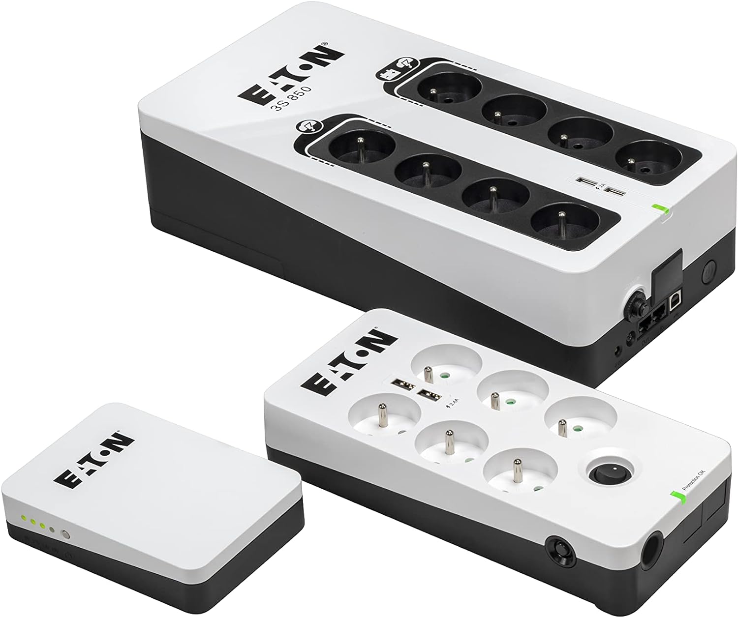 Eaton 3S Mini UPS 36W 9/12/15/19 Volt DC - Ideal for Protecting Internet Routers (e.g. FRITZ!Box), IP Cameras, Home Assistants and Smart Home Controllers - White & Black
