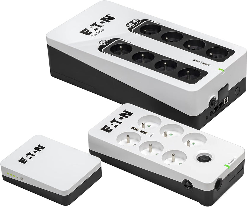 Eaton 3S Mini UPS 36W 9/12/15/19 Volt DC - Ideal for Protecting Internet Routers (e.g. FRITZ!Box), IP Cameras, Home Assistants and Smart Home Controllers - White & Black
