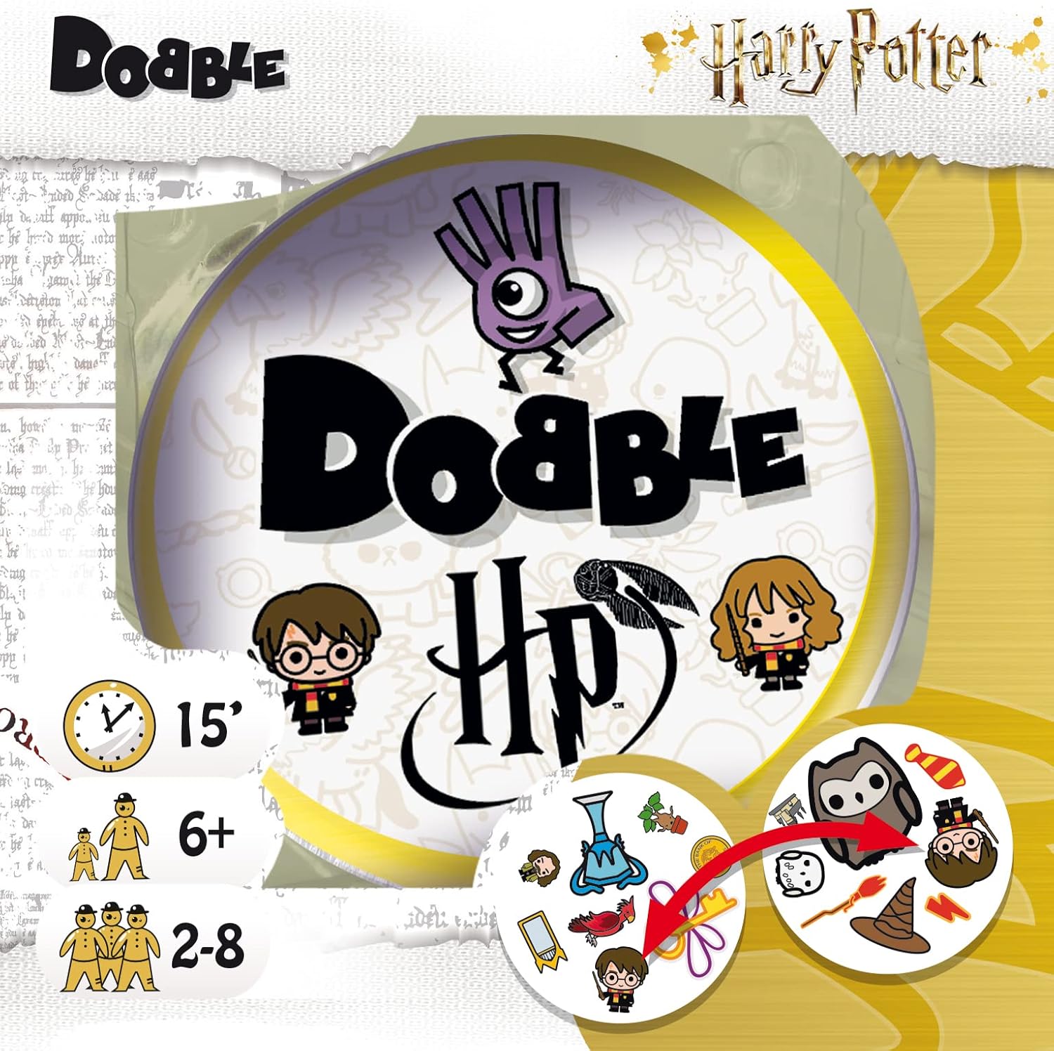 Asmodee 8243 Harry Potter Dobble Board Game - Italian Language Single Single
