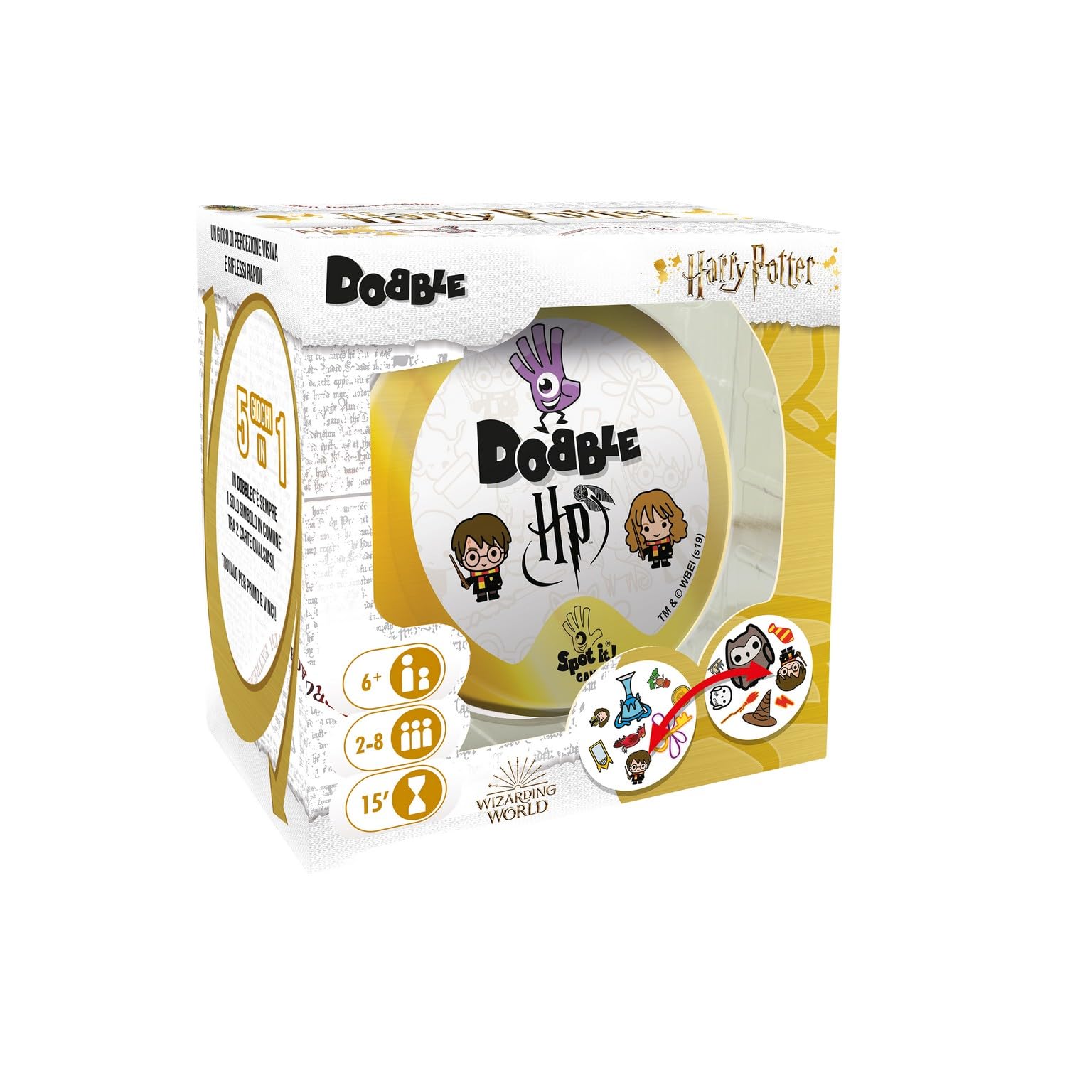 Asmodee 8243 Harry Potter Dobble Board Game - Italian Language Single Single