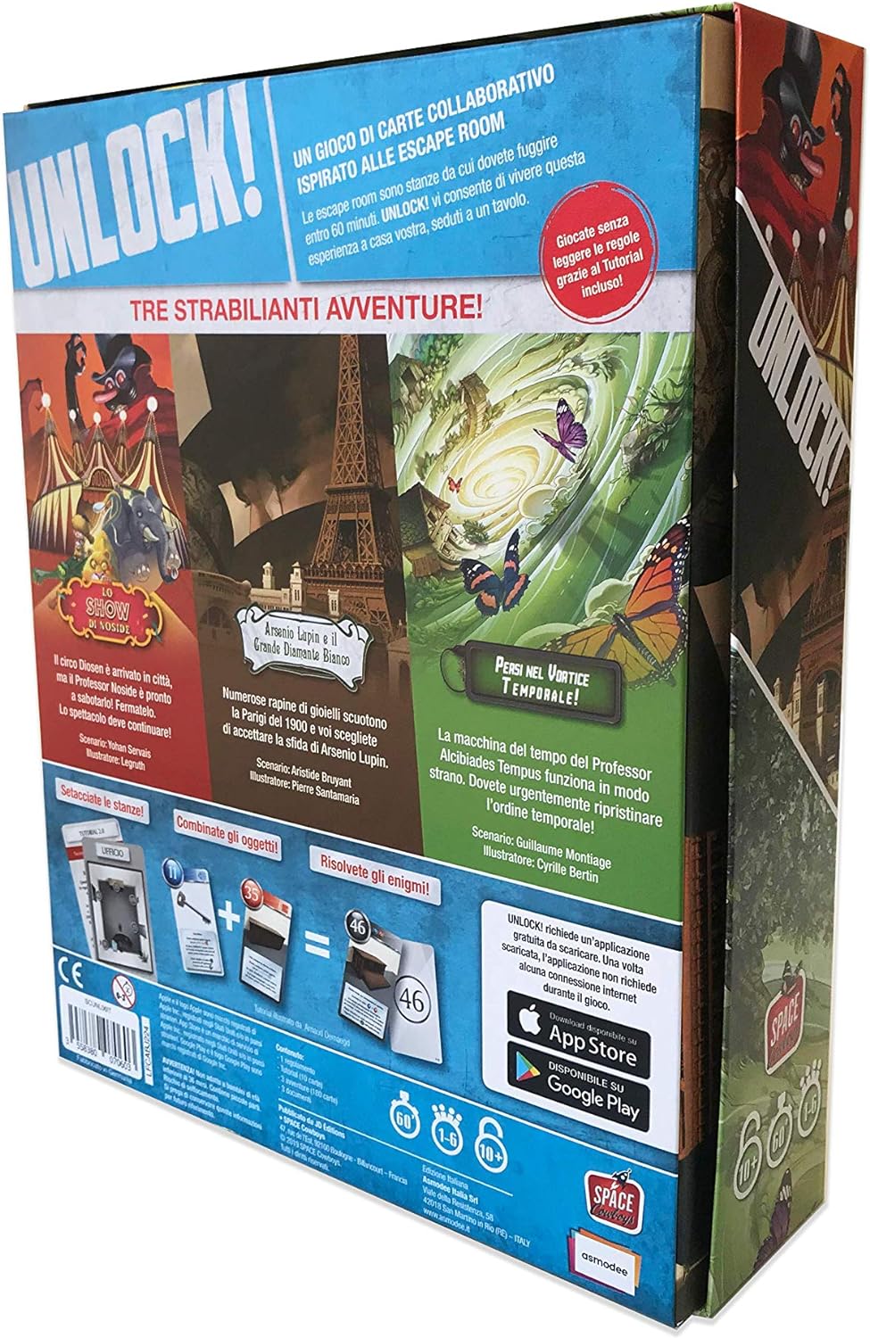 Asmodee Italia- Unlock Timeless Adventures Escape Room from Table Edition Entirely in Italian, Colour, 8985 Unlock! Timeless Adventures