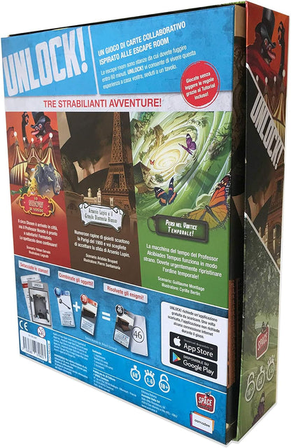 Asmodee Italia- Unlock Timeless Adventures Escape Room from Table Edition Entirely in Italian, Colour, 8985 Unlock! Timeless Adventures
