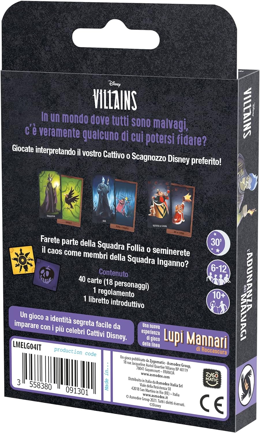 Asmodee - Disney Villains: Meeting of the Evil - Board Game, 6-12 Players, 10+ Years, English Edition