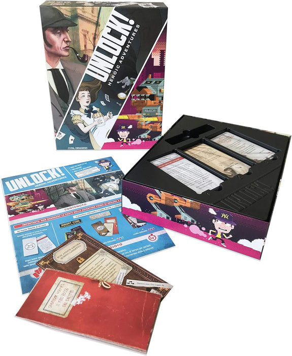 Asmodee Unlock!, Game Adventures, Board Game with App, Escape Room, 1-6 Players, 10+ Years, Italian Edition